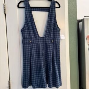 Plaid American Eagle Pinafore Dress